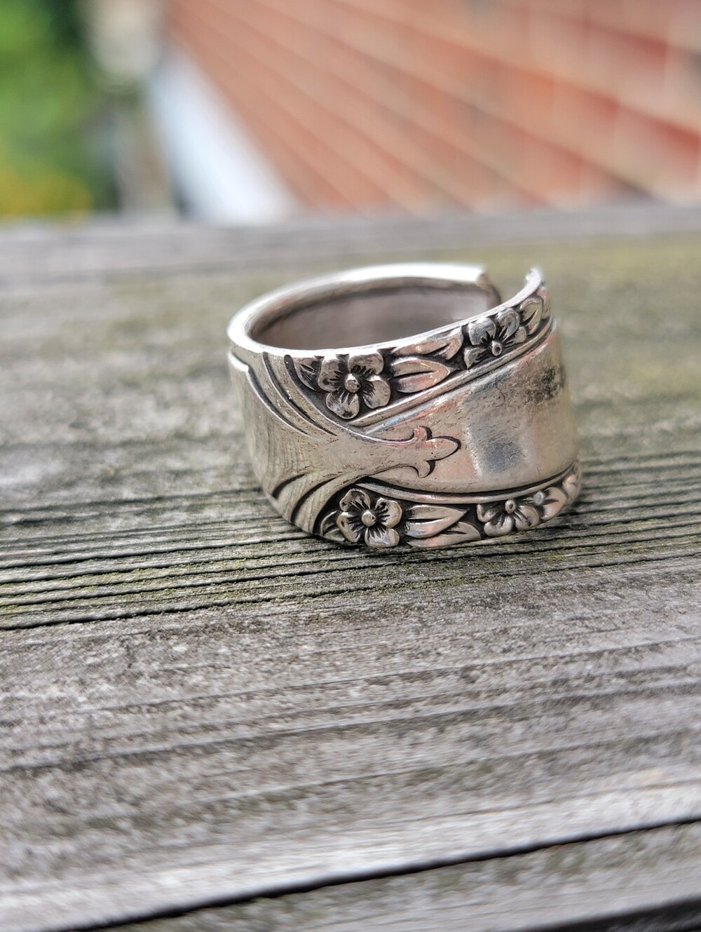 Silver Owl Face Spoon Ring - Women's Band Size 8.5